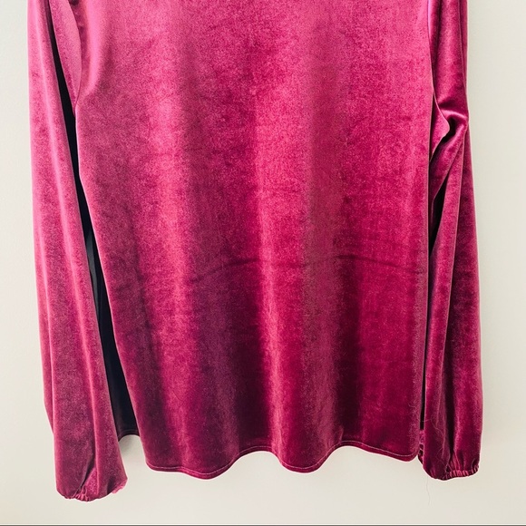 Altar'd State Long Sleeve Velvet Top Red Sz Small - Picture 7 of 10